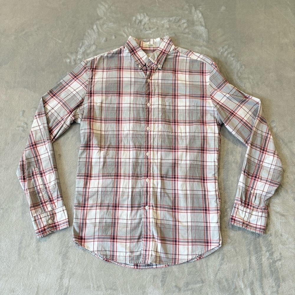 J. Crew Classic Secret Wash Shirting Plaid Stretch Button Down Mn’s Sz M